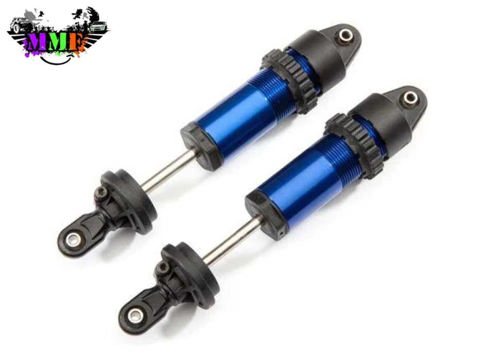 Traxxas Shocks, Gt-Maxx, Aluminum (Blue-Anodized) Assembled W/O Springs (2) 8961