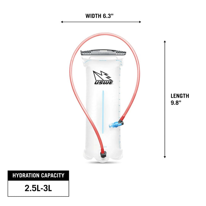 USWE Shape Shift Hydration Bladder, Water Reservoir with Plug-n-Play Connection, Ultra-Durable, for Backpack and Hydration Pack, 2.5L-3L