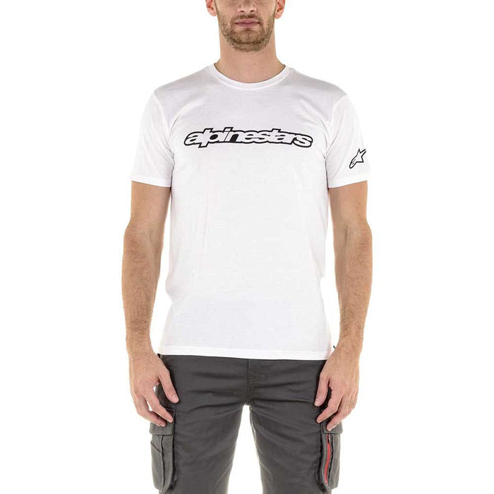 ALPINESTARS unisex adult Wordmark Tee T Shirt, White/Black, XX-Large US