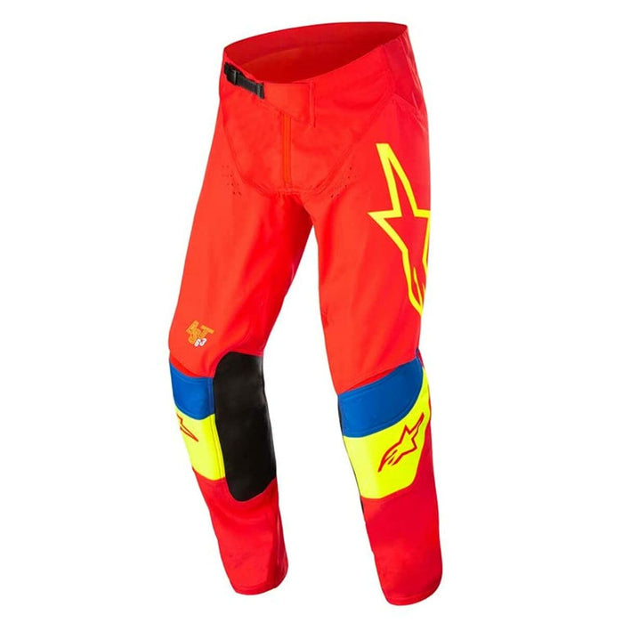 Alpinestars Techstar Quadro Pants Bright Red/Ylw Fluo/Blue Sz 34 482-970834