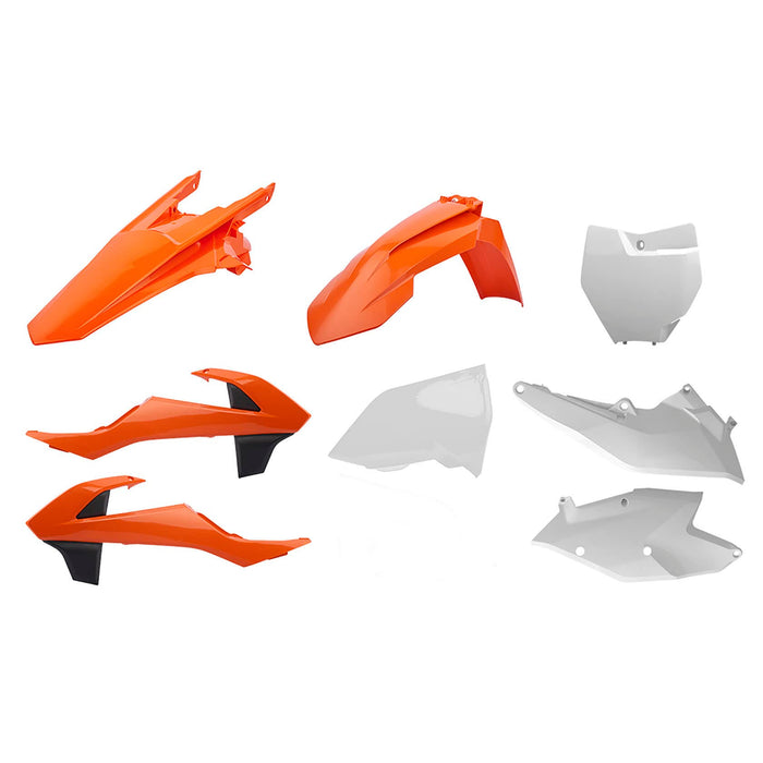 Motorcycle Polisport Complete Panel/Plastics Kit Orange/Black/White