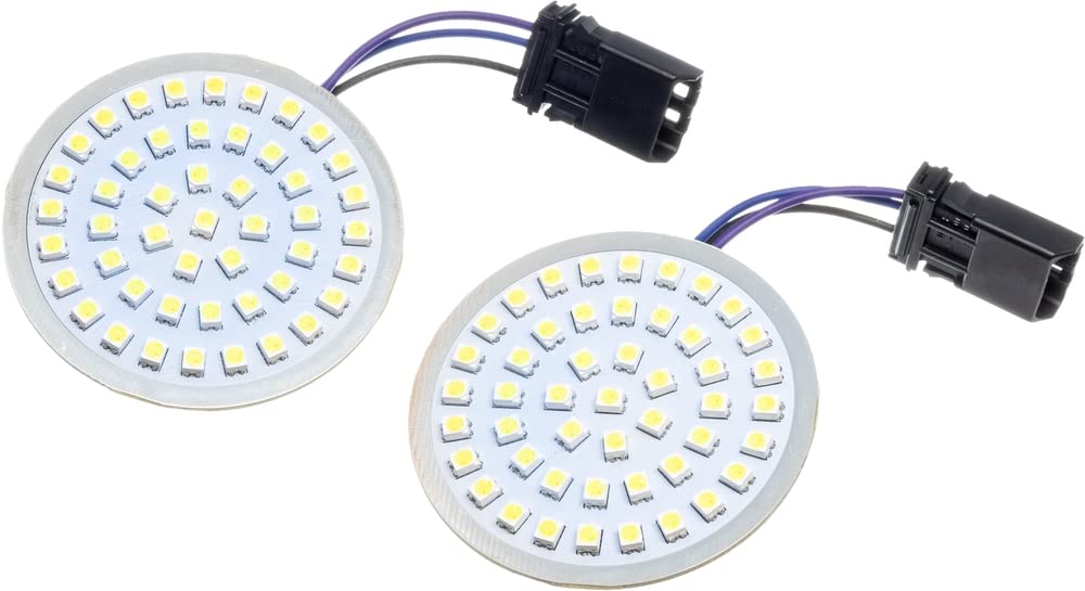 Letric Lighting Co LLC-BJSWAA Bullet Style Switchbacks Turn Signal LED Inserts for CVOs - White/Amber Hi-Lo