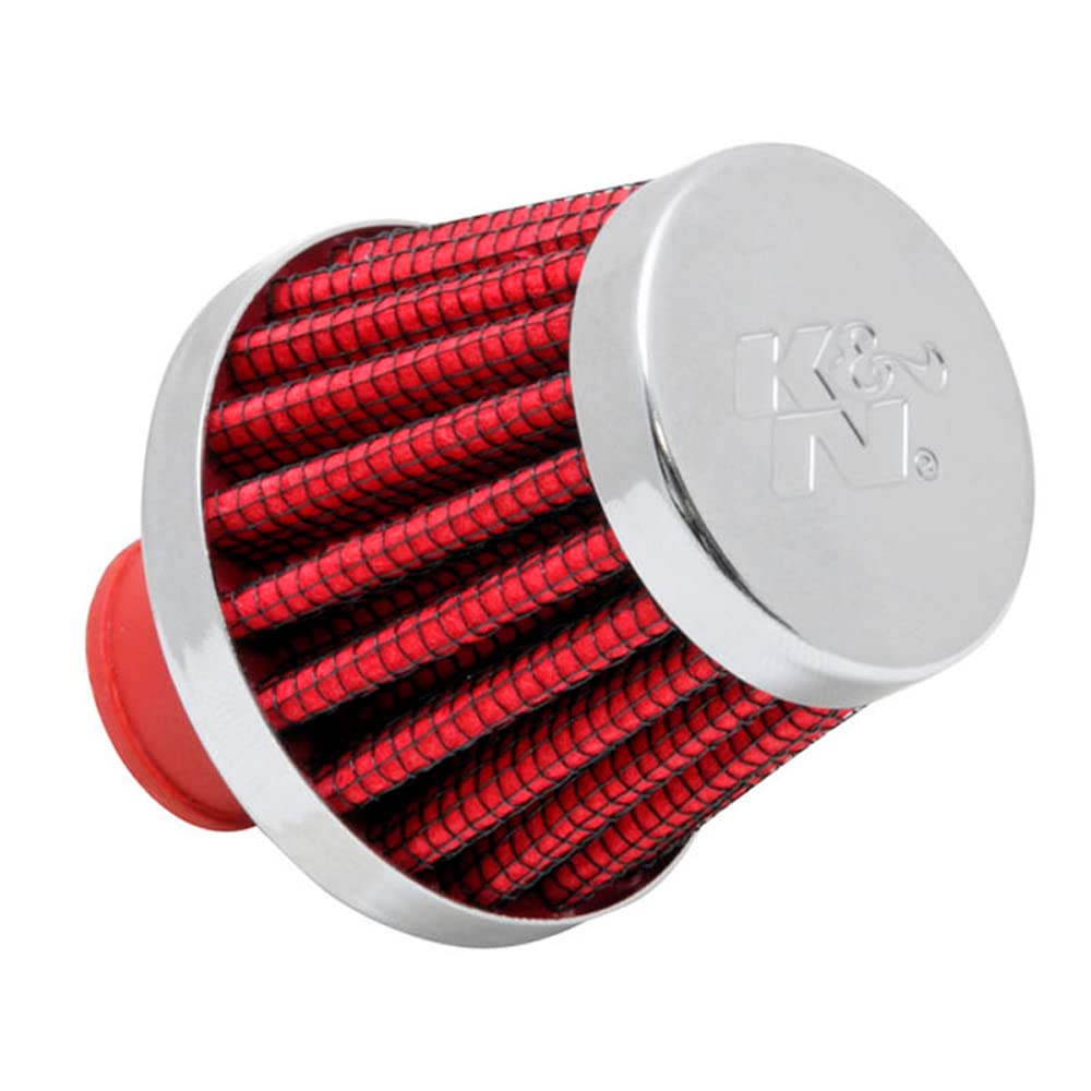 K&N 2in Base OD x .375in Flange ID x 1.75in H Rubber Base Crankcase Vent Filter Multi Lingual 62-1600RD-L