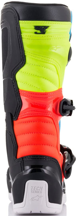 Alpinestars Tech 3S Youth Boots Blk/Ylw Fluo/Red Fluo (Size 8) (2014018-1538-8)