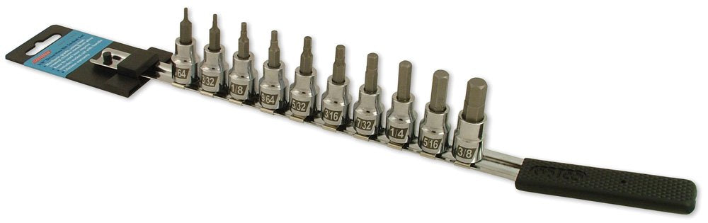 CruzTOOLS IN38HBS 3/8" Drive Inch Hex Socket Bit Set for Powersports