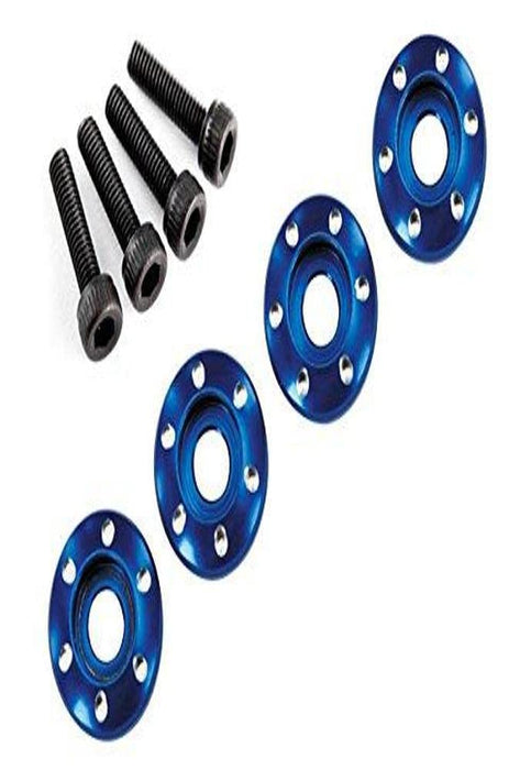 Traxxas Machined Aluminum CS 4 Wheel Nut Washer 3 x 12mm Blue