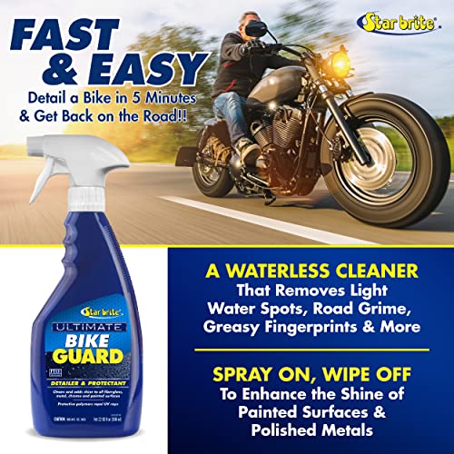 STAR BRITE Ultimate Bike Guard - Motorcycle Detailer & Protectant Spray - Remove Road Grime, Add Shine & Protect in 5 Minutes (098022)