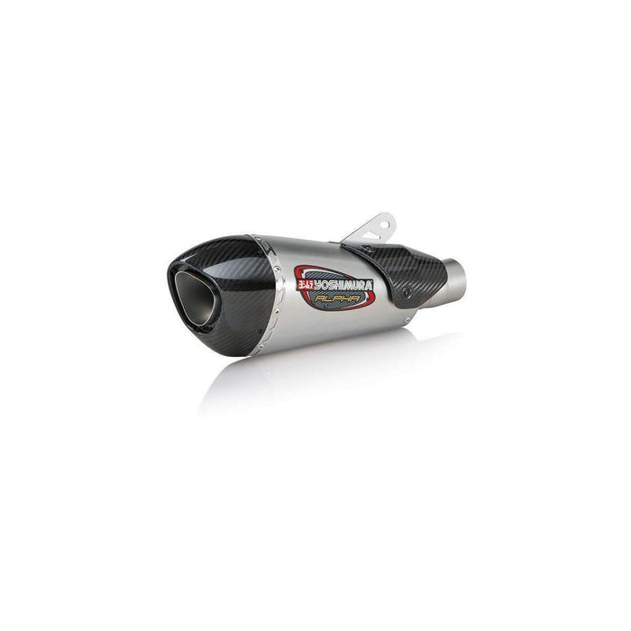 Yoshimura Alpha T Slip-On Exhaust (Street/Stainless Steel/Stainless Steel/Carbon Fiber/Works Finish) Compatible with 18 Suzuki GSX250R