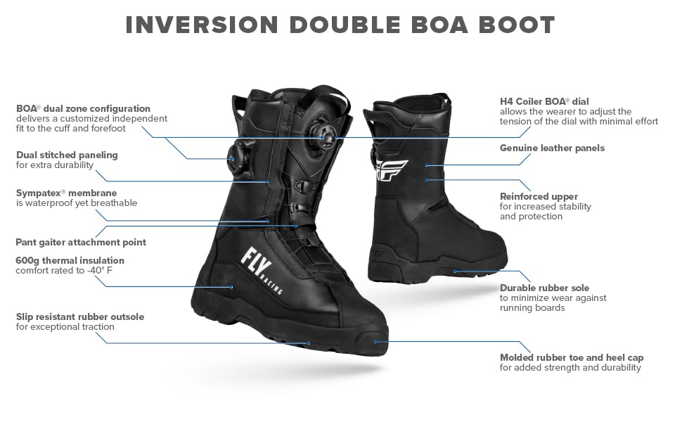 Fly Racing Snow BOA Inversion Boot (Black, 15)