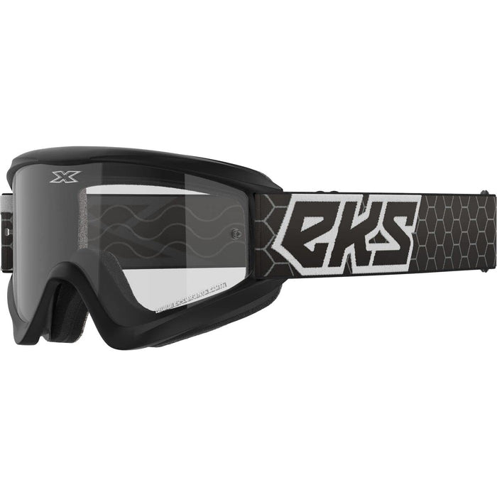 EKS Brand GOX Flat Out Clear Goggles OSFA Black/White Clear