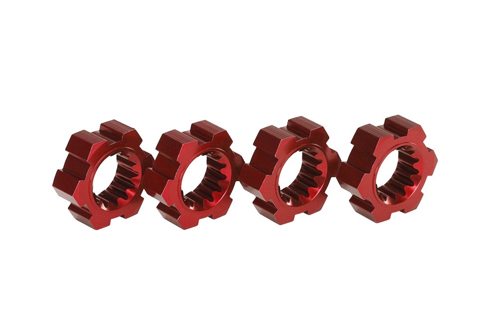 Traxxas 7756R Red-Anodized Aluminum Wheel Hubs (set of 4)