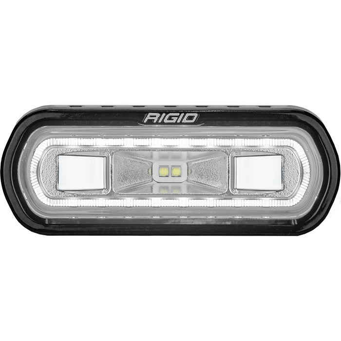 Rigid Industries Sr-L Series Marine Spreader Pod, 2 Wire, Surface Mount, Black W/White Halo 52100