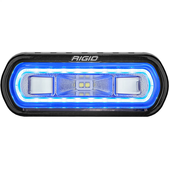 Rigid Industries Sr-L Series Marine Spreader Pod, 2 Wire, Surface Mount, Black W/Blue Halo 52101