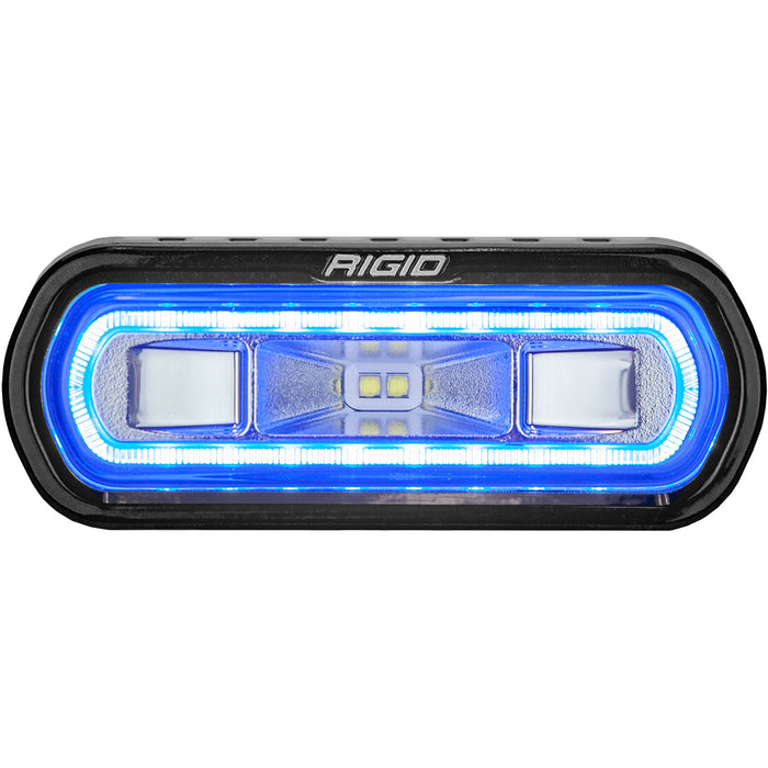 Rigid Industries Sr-L Series Marine Spreader Pod, 2 Wire, Surface Mount, Black W/Blue Halo 52101