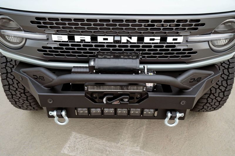 DV8 Offroad 2021+ Ford Bronco Modular Front Bumper Winch Capable w/ Auxiliary Light Mounts FBBR-02