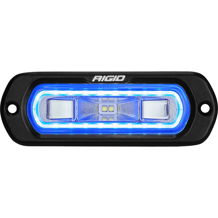 Rigid Industries Sr-L Series Marine Spreader Pod, 2 Wire, Flush Mount, Black W/Blue Halo 52201