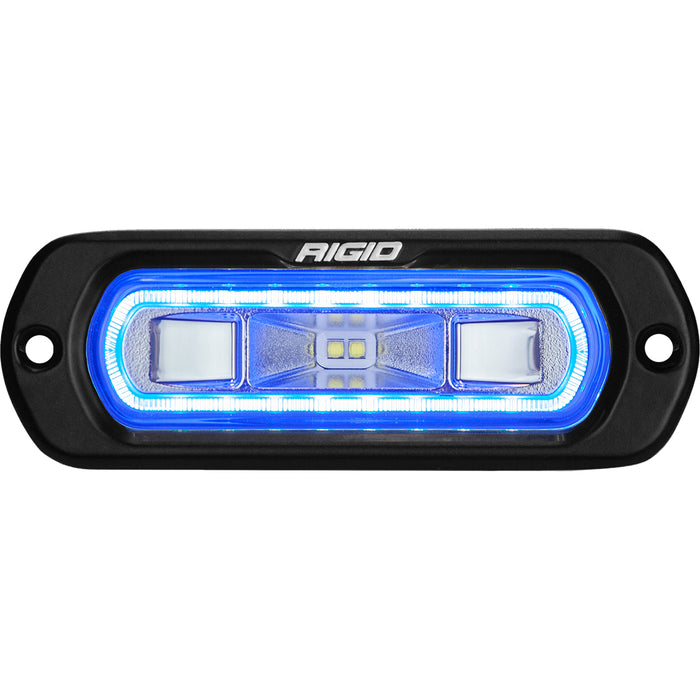 Rigid Industries Sr-L Series Marine Spreader Pod, 2 Wire, Flush Mount, Black W/Blue Halo 52201