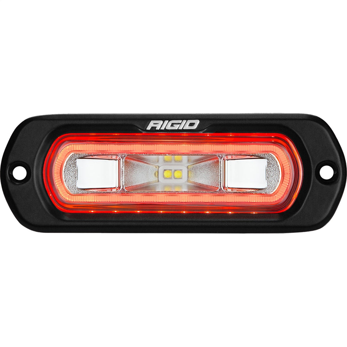 RIGID Sr-L Series Marine Spreader Pod, 2 Wire, Flush Mount, Black W/Red Halo 52202
