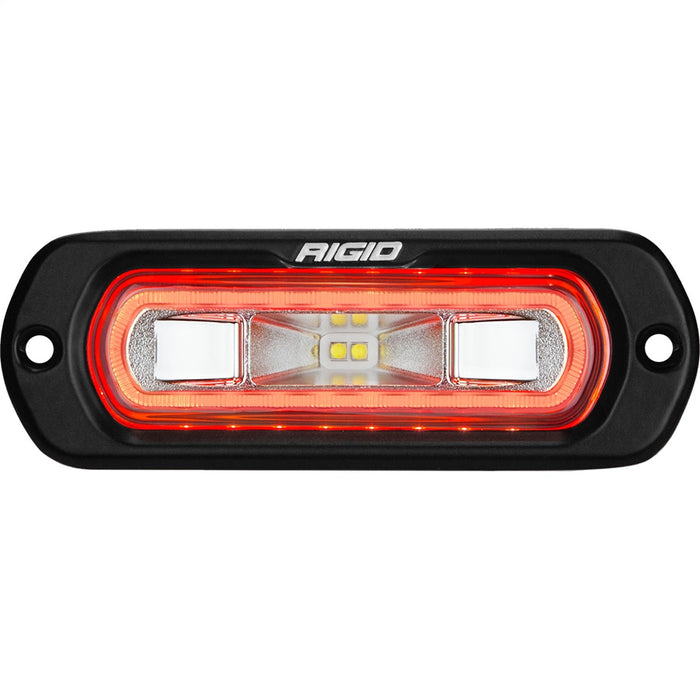 Rigid Industries Sr-L Series Marine Spreader Pod, 2 Wire, Flush Mount, Black W/Red Halo 52202