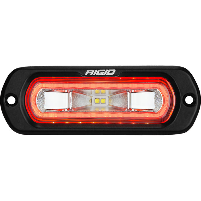 Rigid Industries Sr-L Series Marine Spreader Pod, 2 Wire, Flush Mount, Black W/Red Halo 52202