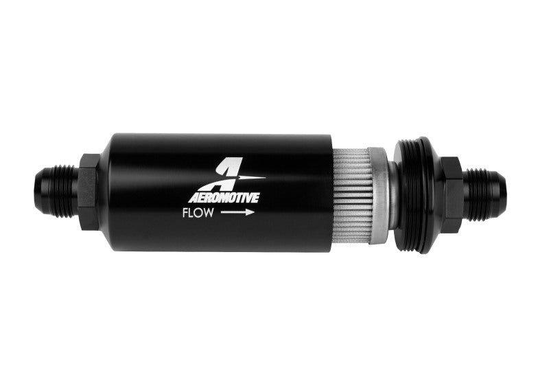 Aeromotive In-Line Filter (AN-10) 100 Micron Stainless Steel Element Black Anodize Finish 12389