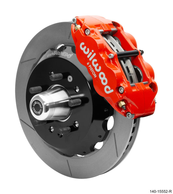 Wilwood 55-57 Chevrolet Bel Air Forged Narrow Superlite 6R Front Big Brake Kit Red 140-15552-R