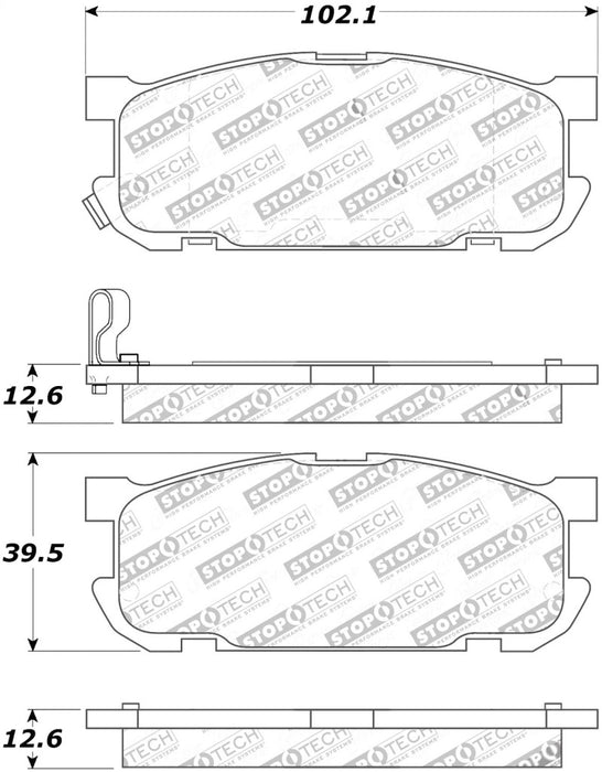 StopTech Street Touring 01-05 Miata w/ Sport Suspension Rear Brake Pads D891 308.0891