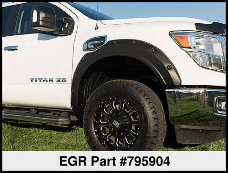 EGR 16+ Compatible with Nissan Titan XD Bolt-On Look Fender Flares Set 795904