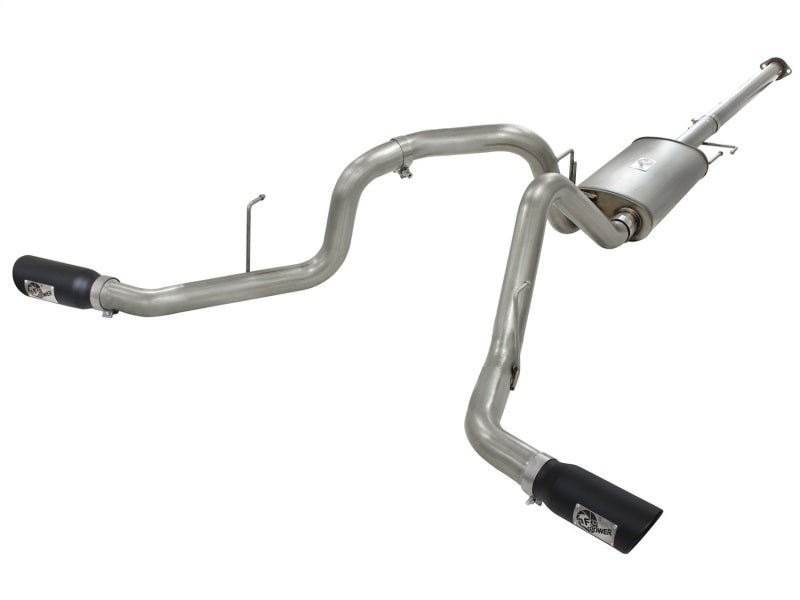 aFe MACHForce XP Exhaust 3in SS Dual Side Exit CB w/ Black Tips 11-14 Ford F150 EcoBoost V6-3.5L TT 49-43056-B