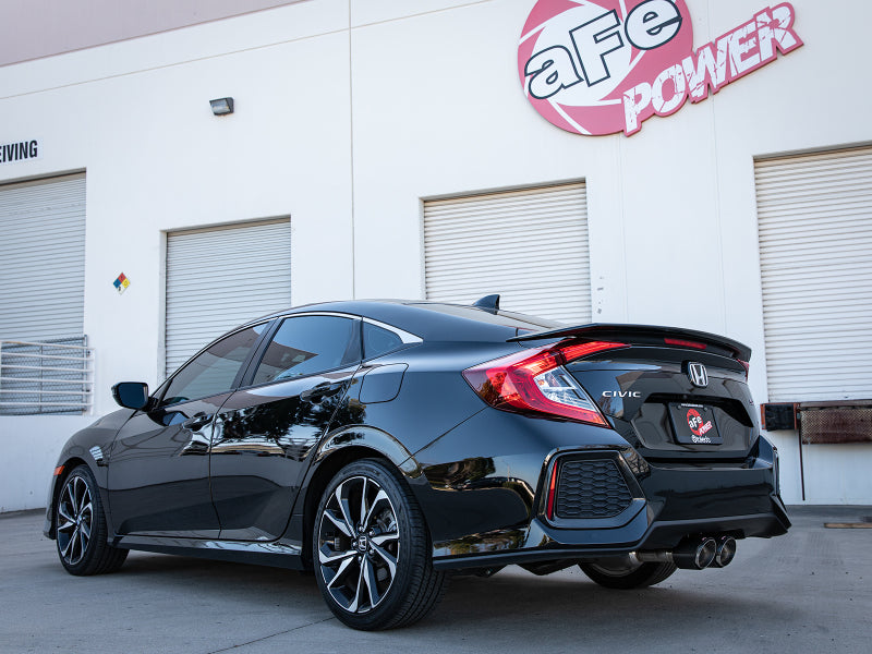 aFe Takeda 2.5in 304SS Cat-Back Exhaust System w/ Carbon Tips 17-20 Honda Civic Si Sedan I4 1.5L 49-36619-C