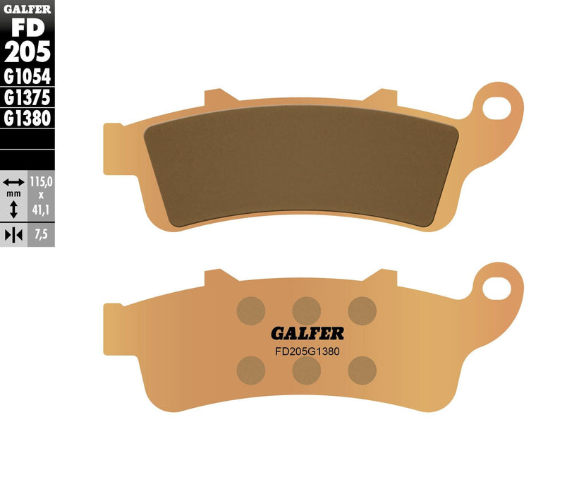 02-04 HONDA VTX1800C: Galfer G1380 HH Brake Pads (GREY)