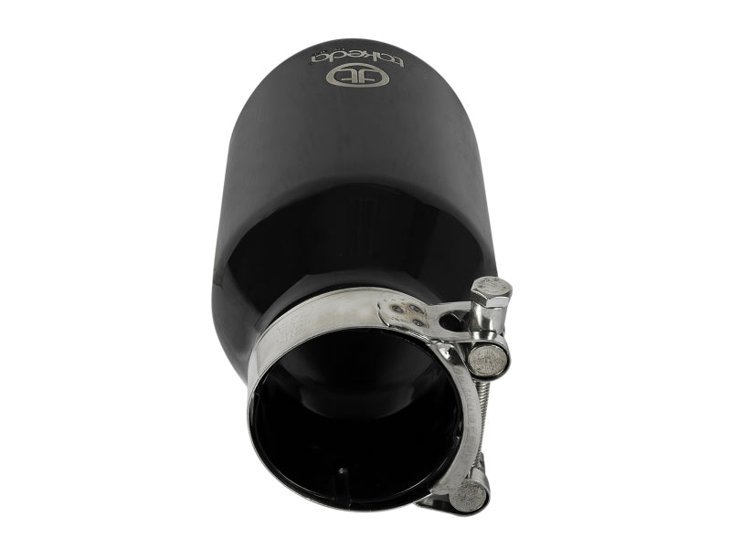 aFe Takeda 304 Stainless Steel Clamp-On Exhaust Tip 2.5in.Inlet / 4in Outlet Black 49T25404-B08