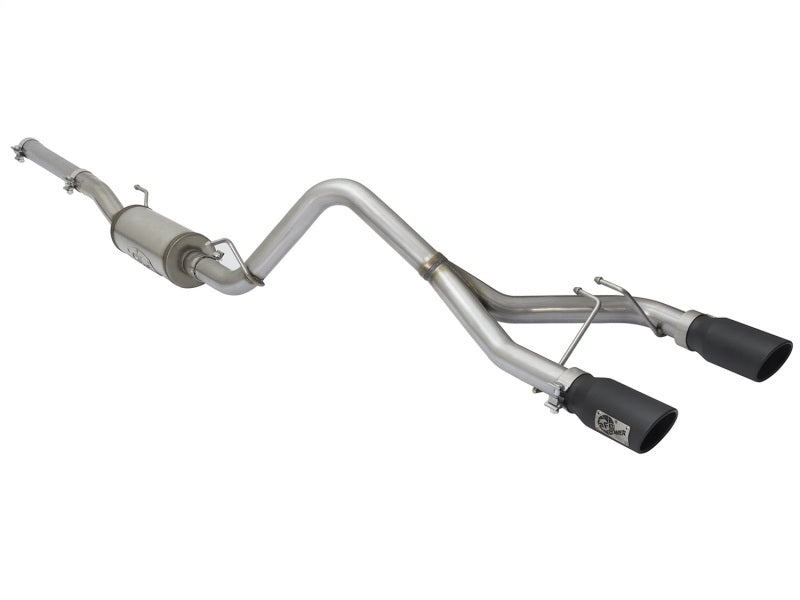 aFe Rebel Series CB 2.5in Dual Center Exit SS Exhaust w/ Black Tips 07-15 compatible with Jeep Wrangler 3.6L/3.8L V6 49-48056-B