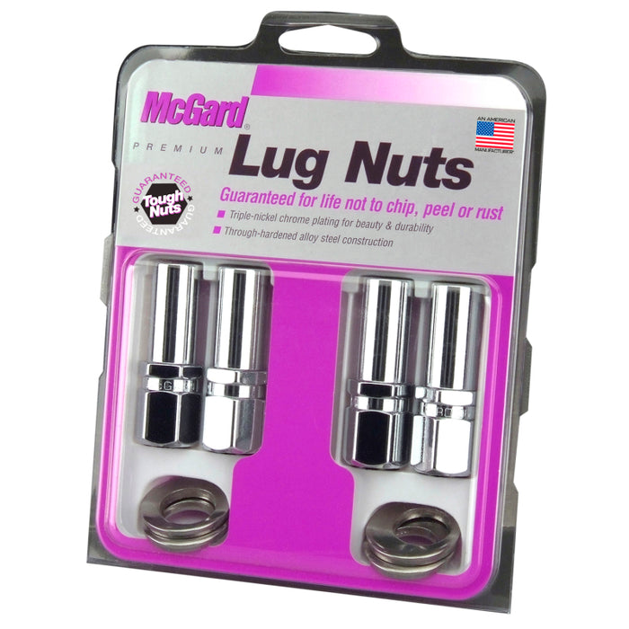 McGard Hex Lug Nut (Drag Racing X-Long Shank) 7/16-20 / 13/16 Hex / 2.475in. Length (4-Pk) Chrome 63001