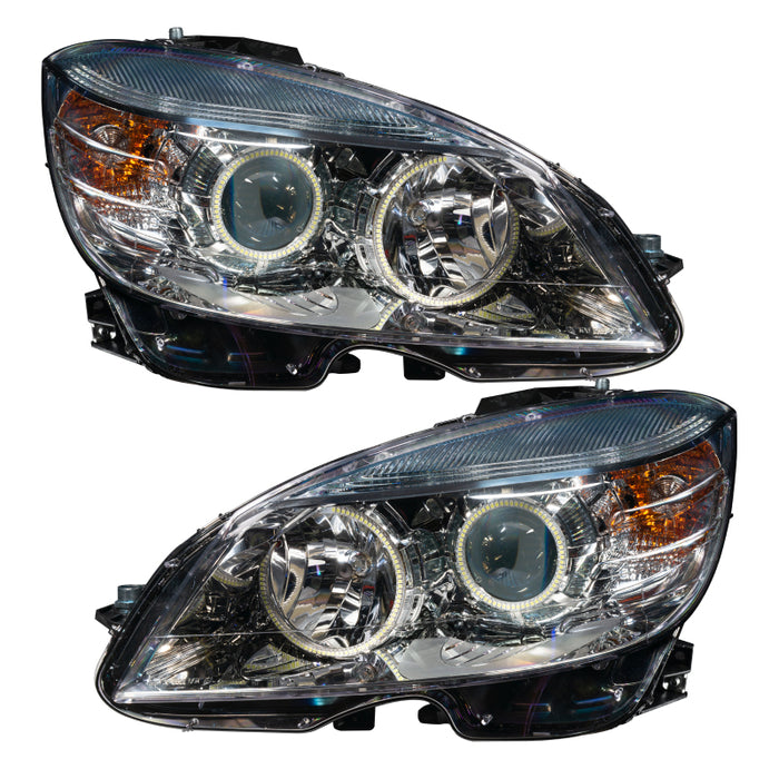 Oracle 08-11 Mercedes Benz C-Class Pre-Assembled Headlights Chrome Housing w/o Cntrl SEE WARRANTY 7115-334