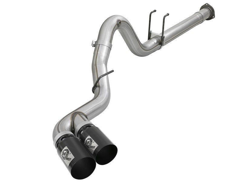 aFe Power 15-16 Ford F250/F350 6.7L Diesel Rebel XD 4in 409 SS DPF-Back Exhaust System Black Tips 49-43121-B