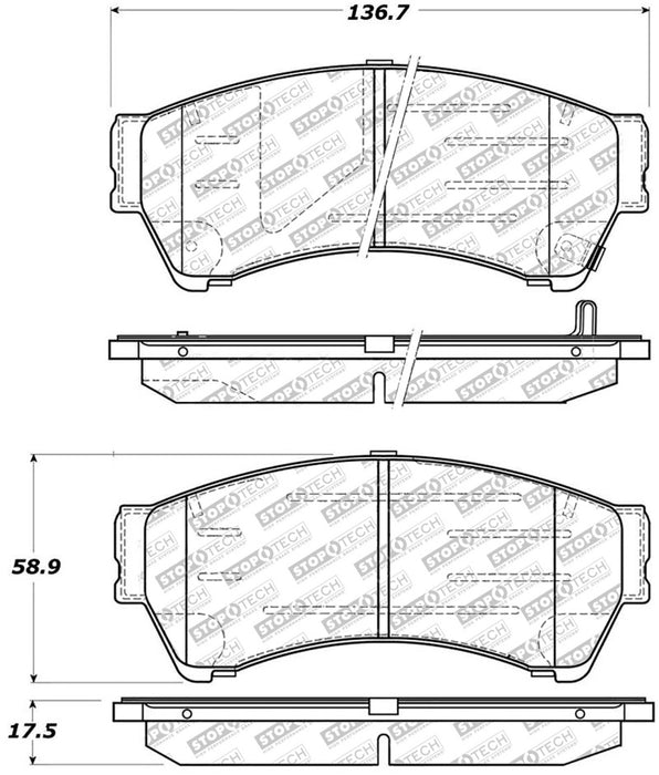 StopTech Street Select Brake Pads Rear 305.1164