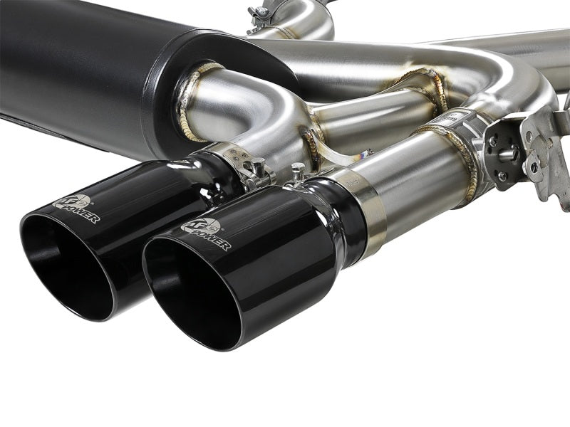 aFe MACH Force-Xp 3.5in. 304 SS C/B Exhaust System 15-18 BMW X5 M (F85) V8-4.4L (tt) Black Tip 49-36341-B