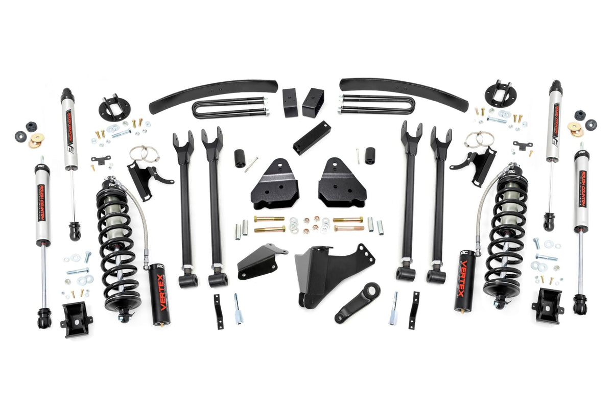 Rough Country 6 Inch Lift Kit Gas 4 Link Ovld C/O V2 Fits Ford Super Duty (05-07) 58158