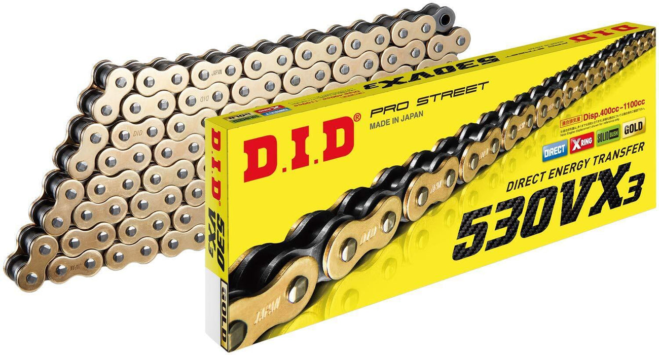 Did D.I.D 530Vx3G150Zb 530Vx3 Professional O-Ring Series Chain 150 Links Gold