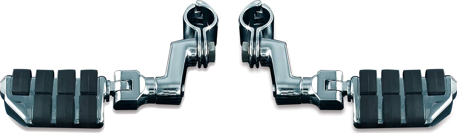 Kuryakyn Dually ISO Offset Highway Pegs With 1-1/4inch Clamp Chrome (Pair) 7993