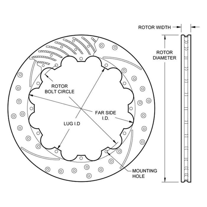 Wilwood 160-8955-BK SRP Drilled Performance Brake Rotor