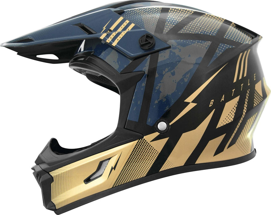 THH Helmets T710XR Battle Blue/Gold Youth Medium 646479