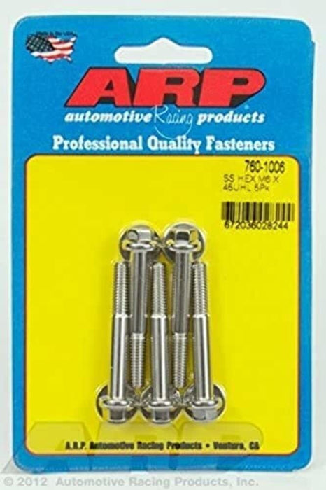 ARP M6 x 1.00 x 45 Hex SS Bolts (5/pkg) 760-1006