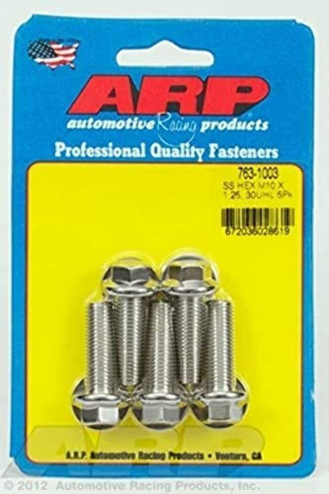 ARP M10 x 1.25 x 30 SS Hex Bolts (5/pkg) 763-1003