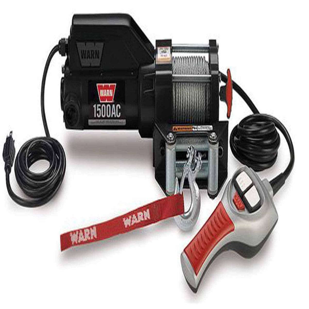 WARN 85330 1500AC 120V Electric Utility Winch 1,500 lbs. Capacity , Black