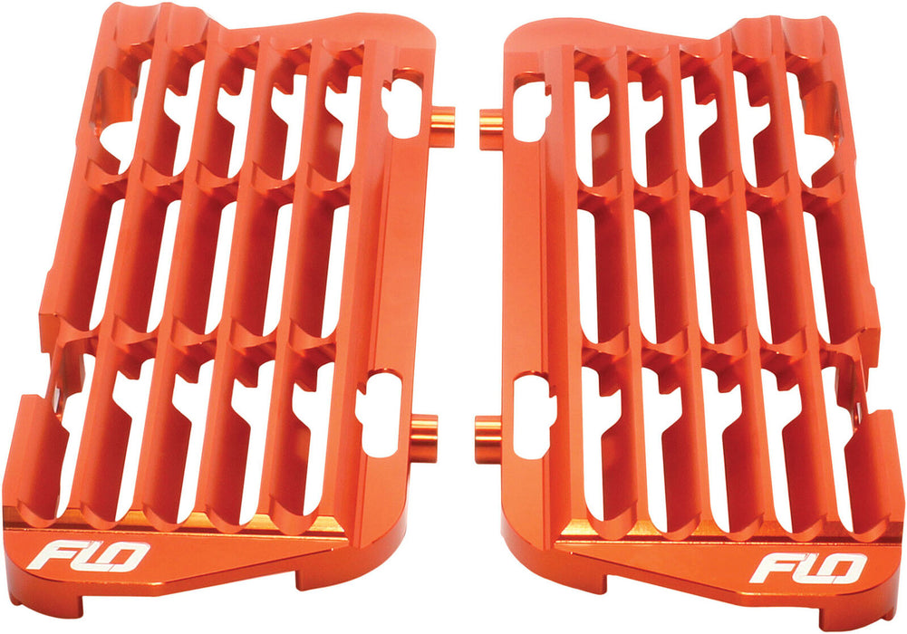 Flo Motorsports Flo C6046:C6057Fits Husaberg Fits Husqvarna Radiator Guards Brace Guard Orange FLO750ORG