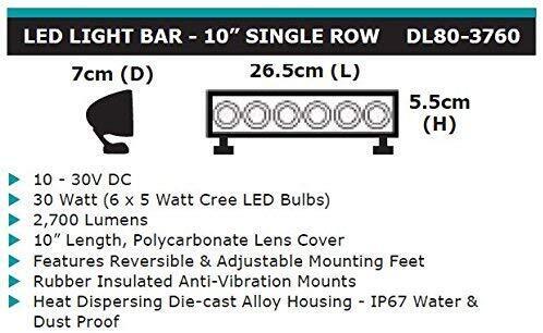 Dobinsons 4X4 10" Single Row Led Light Bar, 2,700 Lumens, 30 Watts(Dl80-3760)