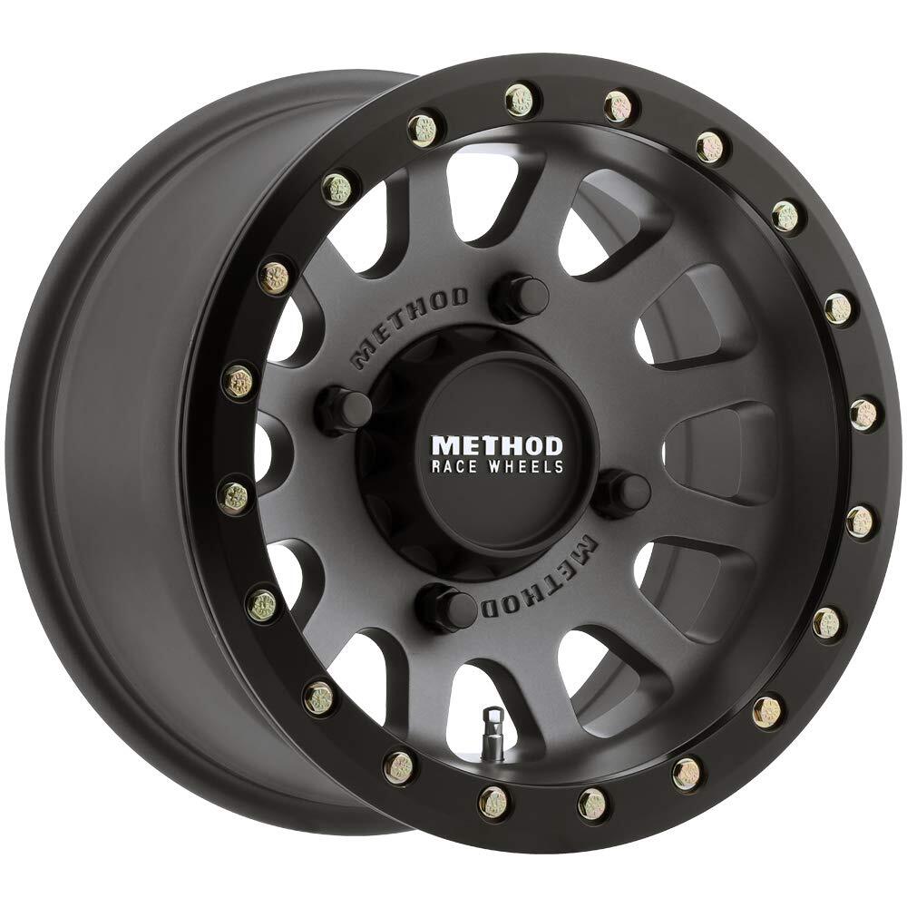 Method MR401 UTV Beadlock 15x7 / 5+2/38mm Offset / 4x136 / 106mm CB Titanium Wheel- Matte Black Ring MR40157047852B