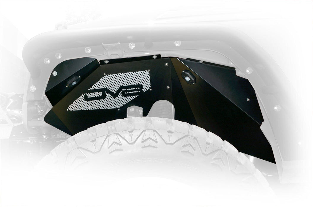 Dv8 Offroad Front Aluminum Inner Fender & Rock Lights For 07-18 compatible with Jeep